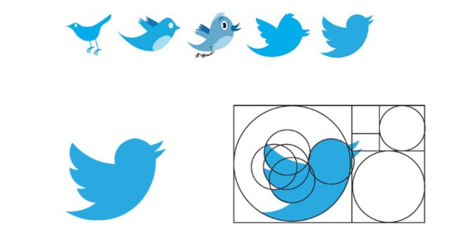 Xoắn ốc Fibonacci - Thiết kế logo Twitter